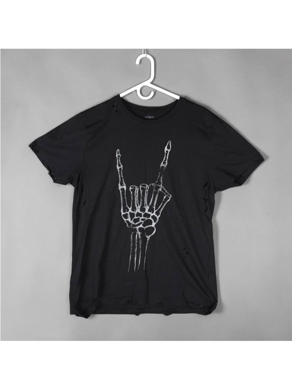OTHER UK Rock Thrasher T-shirt Womens Sz Large Black Punk Rock Distressed Metal - Picture 4 of 14
